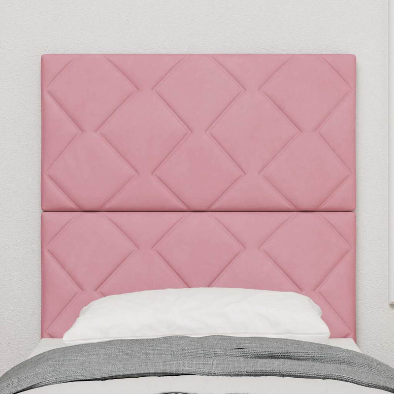 vidaXL Fejtámla Falra szerelhető Geometrikus Rózsaszín 80 cm Bársony