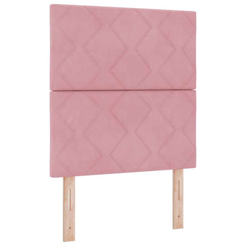 vidaXL Fejtámla Falra szerelhető Geometrikus Rózsaszín 80 cm Bársony