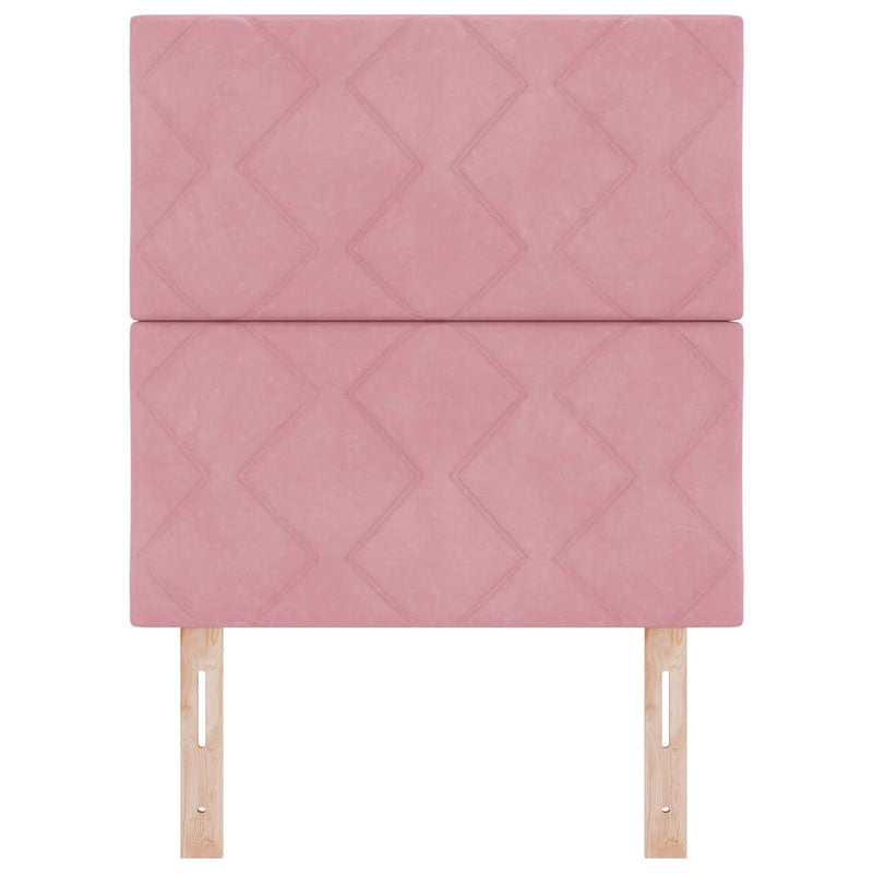 vidaXL Fejtámla Falra szerelhető Geometrikus Rózsaszín 80 cm Bársony