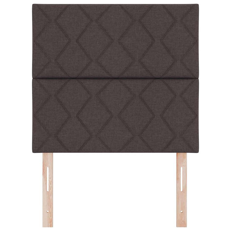 vidaXL Textil Fejtámla Geometrikus fejtámlával sötétbarna 90 cm szövet