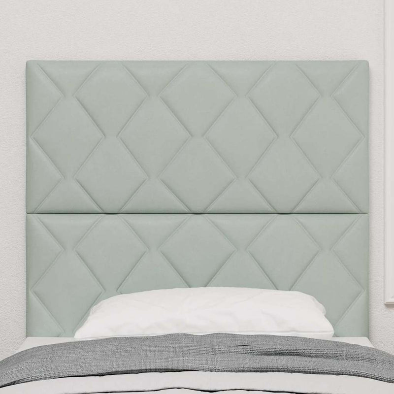 vidaXL Fejtámla Falra szerelhető Világosszürke 90 cm Bársony