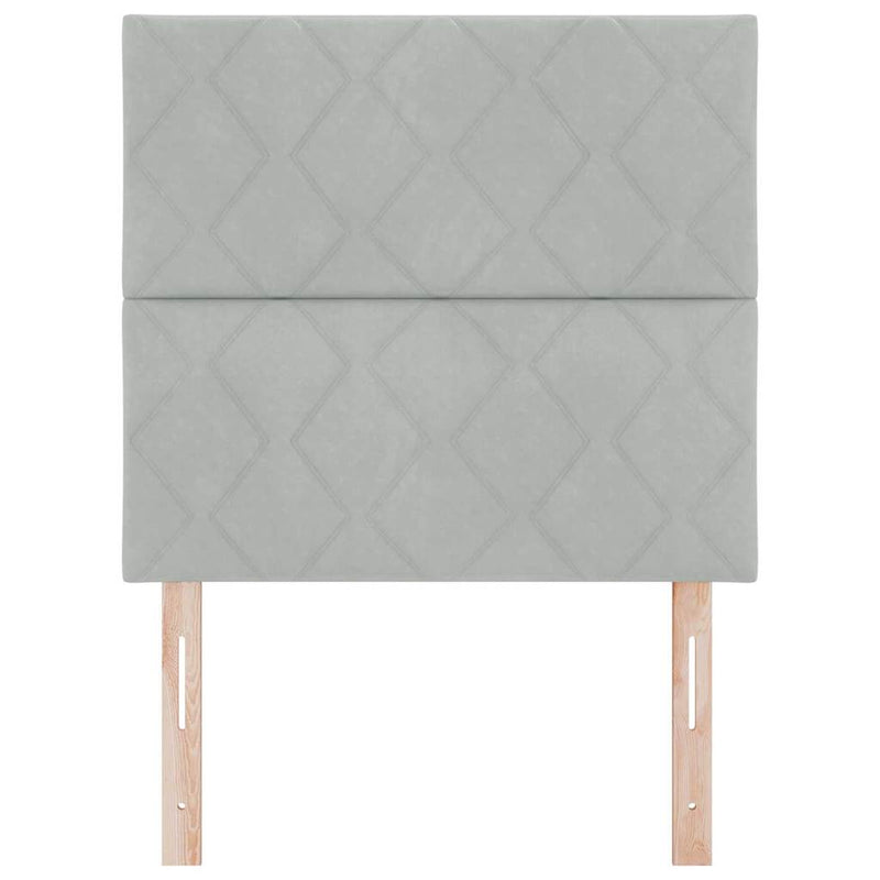 vidaXL Fejtámla Falra szerelhető Világosszürke 90 cm Bársony