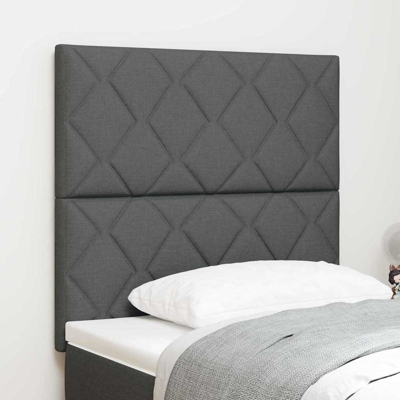 vidaXL Textil Fejtámla Geometrikus Sötétszürke 100 cm szövet