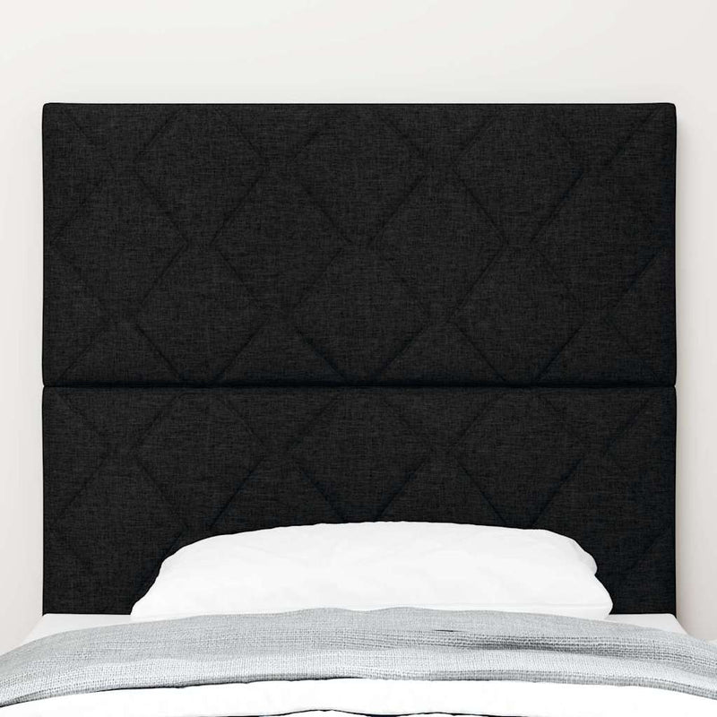 vidaXL Textil Fejtámla Geometrikus fejtámlával Fekete 100 cm szövet