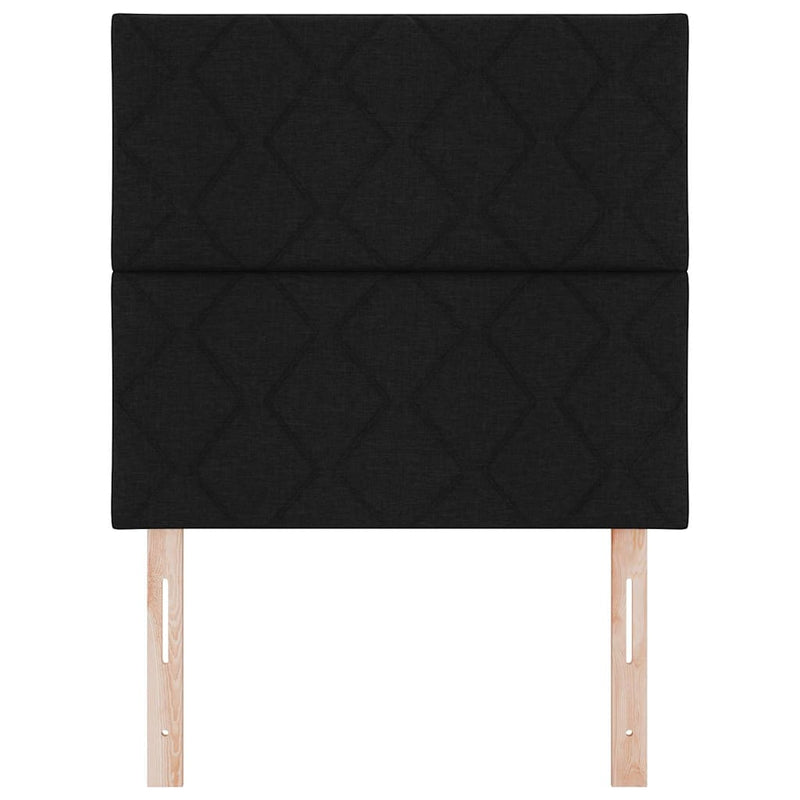 vidaXL Textil Fejtámla Geometrikus fejtámlával Fekete 100 cm szövet