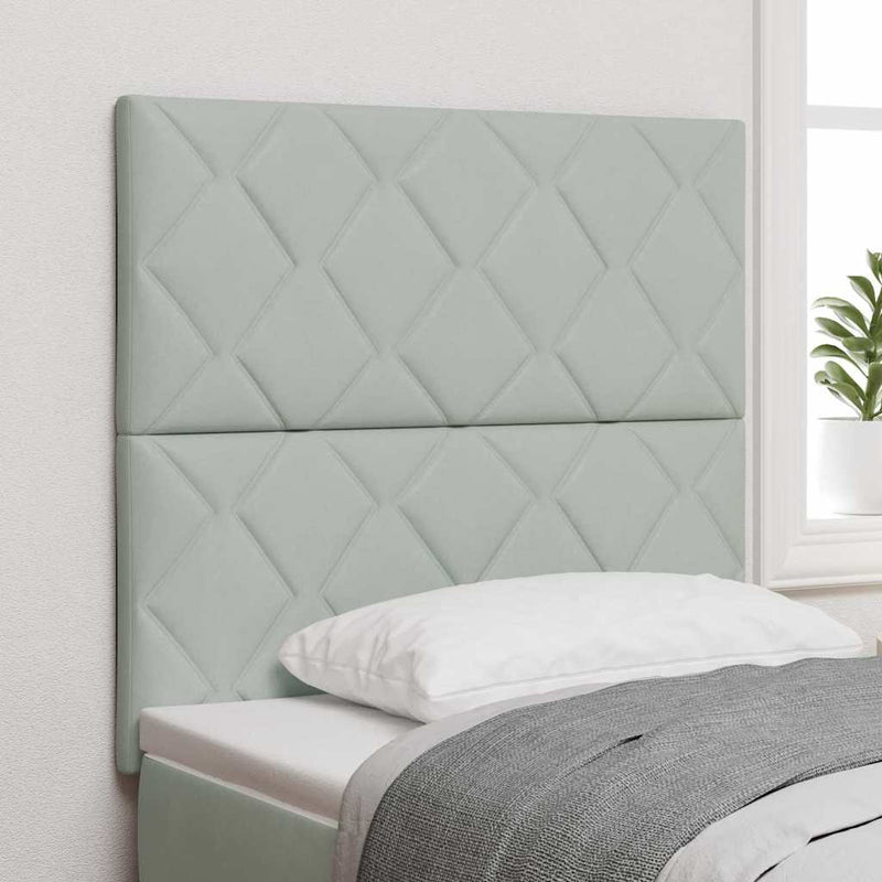 vidaXL Fejtámla Falra szerelhető Világosszürke 100 cm Bársony