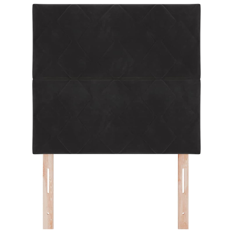 vidaXL Fejtámla Falra szerelhető Geometrikus Fekete 100 cm Bársony