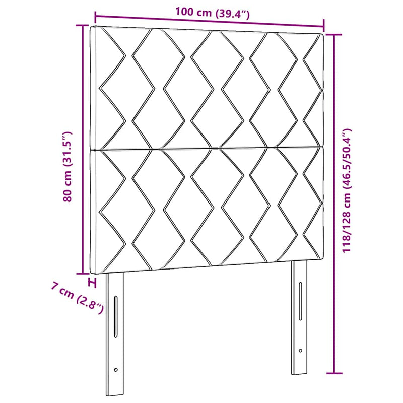 vidaXL Fejtámla Falra szerelhető Geometrikus Sötétzöld 100 cm Bársony