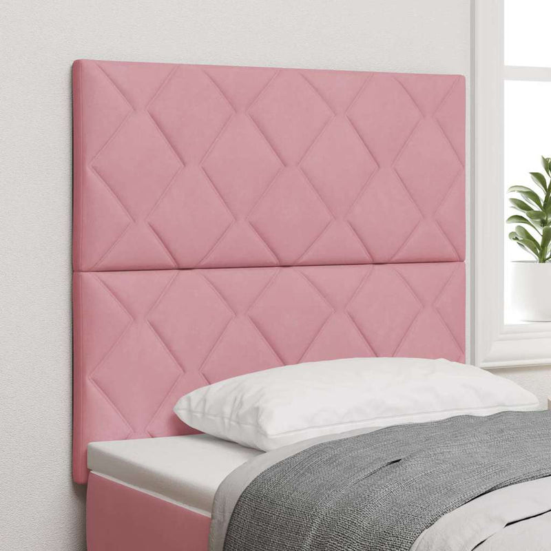 vidaXL Fejtámla Falra szerelhető Geometrikus Rózsaszín 100 cm Bársony