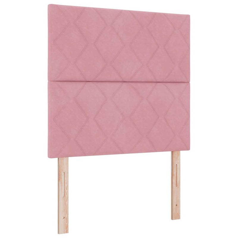 vidaXL Fejtámla Falra szerelhető Geometrikus Rózsaszín 100 cm Bársony