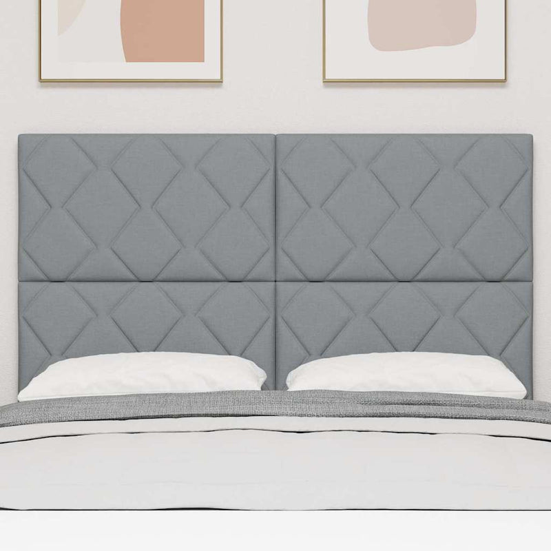 vidaXL Textil Fejtámla Geometrikus Világosszürke 140 cm szövet
