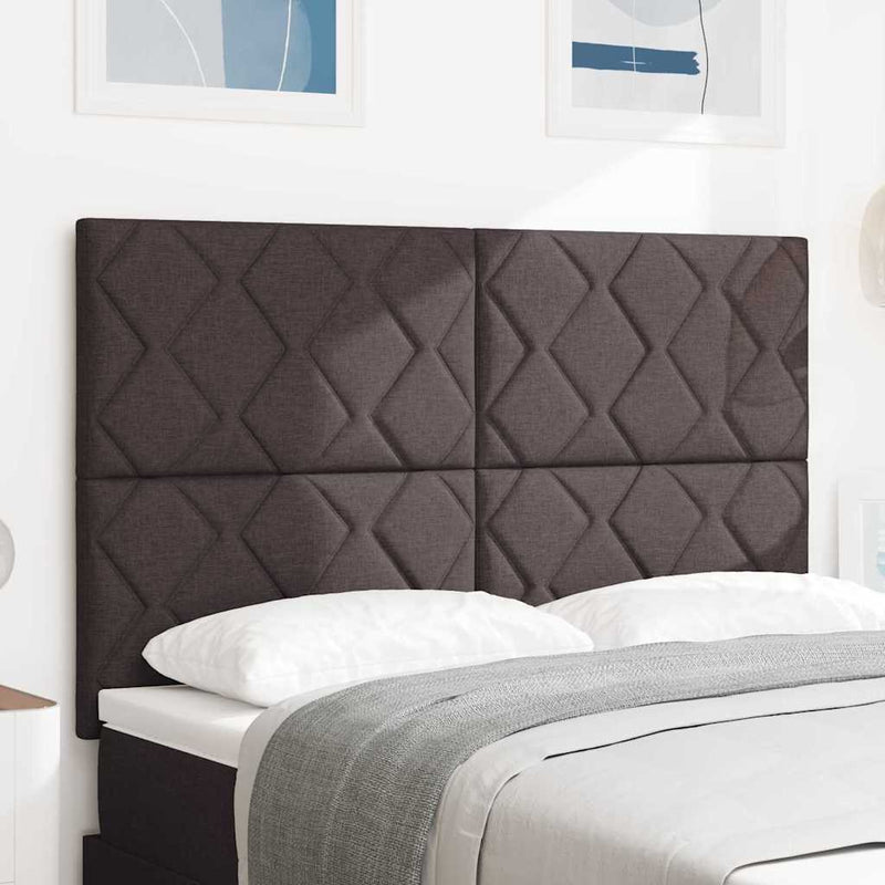 vidaXL Textil Fejtámla Geometrikus sötétbarna 140 cm szövet