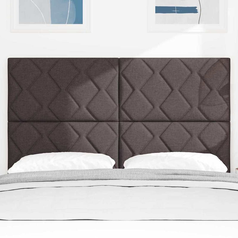 vidaXL Textil Fejtámla Geometrikus sötétbarna 140 cm szövet