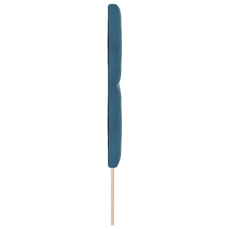 vidaXL Fejtámla Falra szerelhető Geometrikus Sötétkék 144 cm Bársony