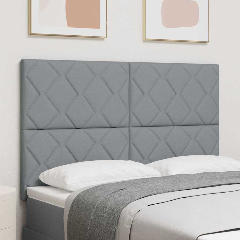 vidaXL Textil Fejtámla Geometrikus Világosszürke 160 cm szövet