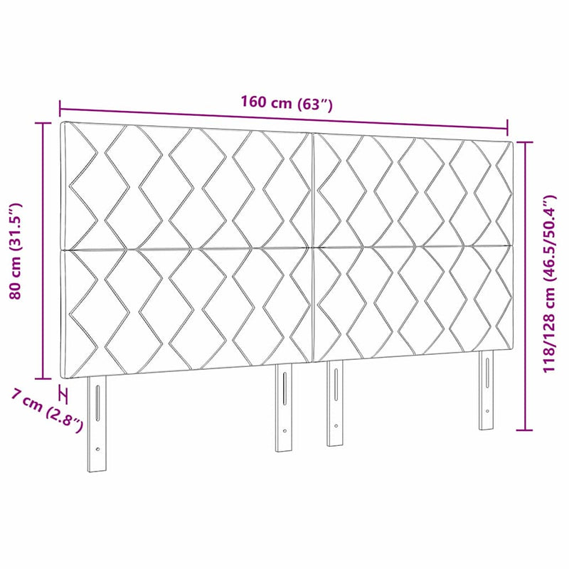 vidaXL Textil Fejtámla Geometrikus Világosszürke 160 cm szövet