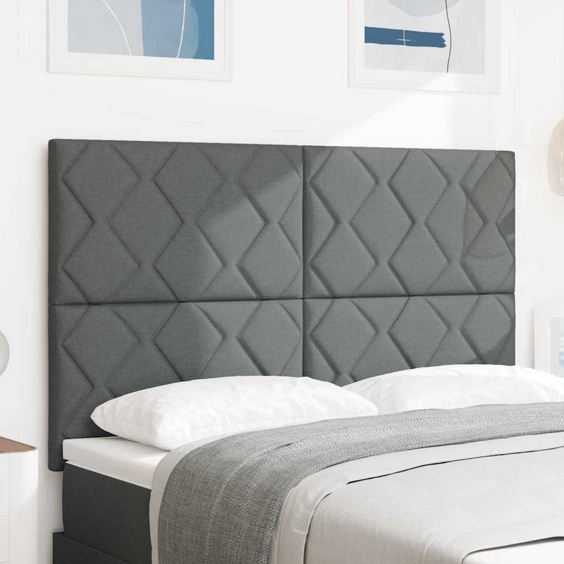 vidaXL Textil Fejtámla Geometrikus Sötétszürke 160 cm szövet
