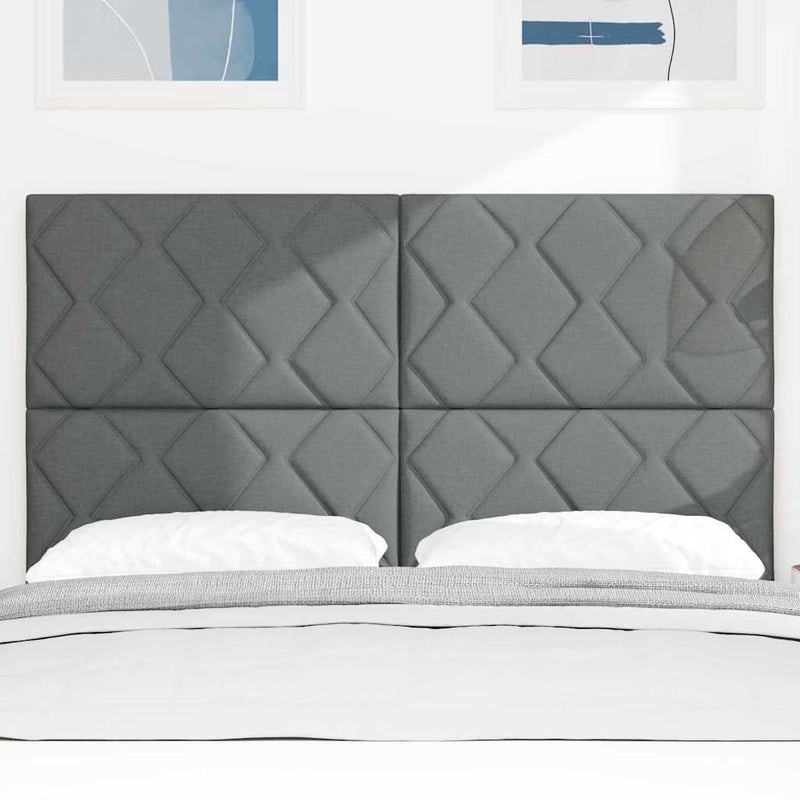 vidaXL Textil Fejtámla Geometrikus Sötétszürke 160 cm szövet