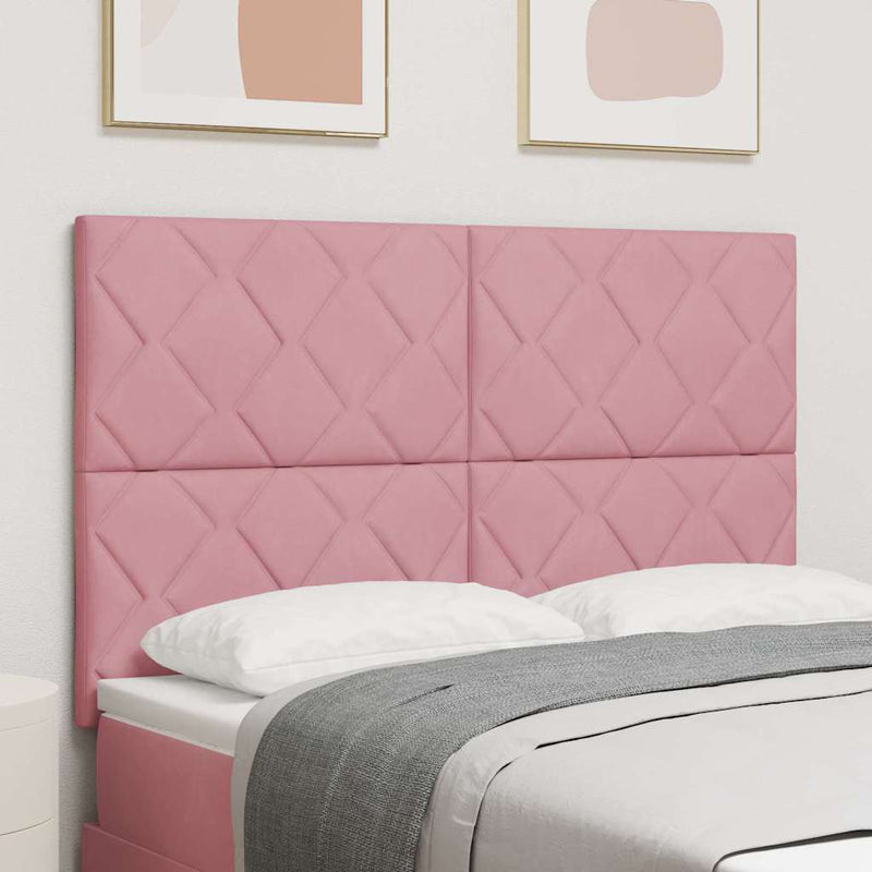 vidaXL Fejtámla Falra szerelhető Geometrikus Rózsaszín 160 cm Bársony