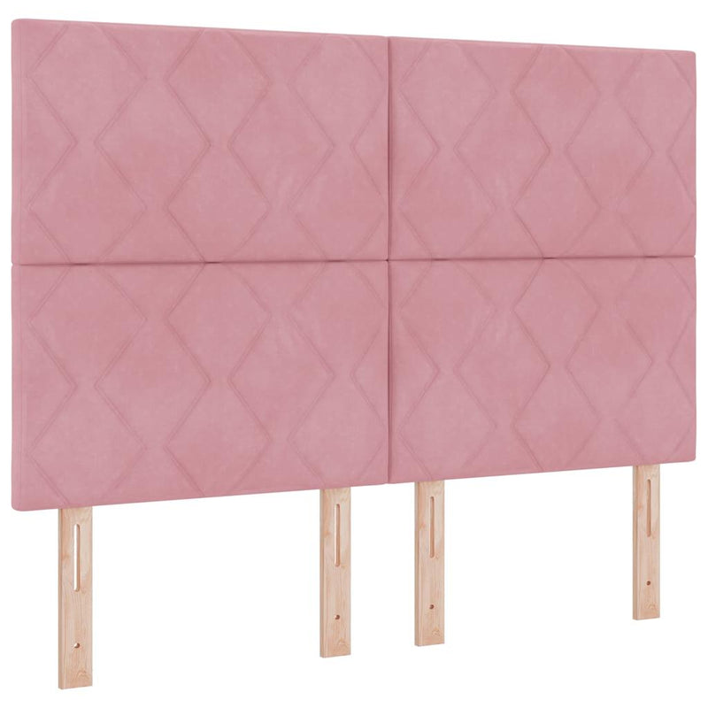 vidaXL Fejtámla Falra szerelhető Geometrikus Rózsaszín 160 cm Bársony