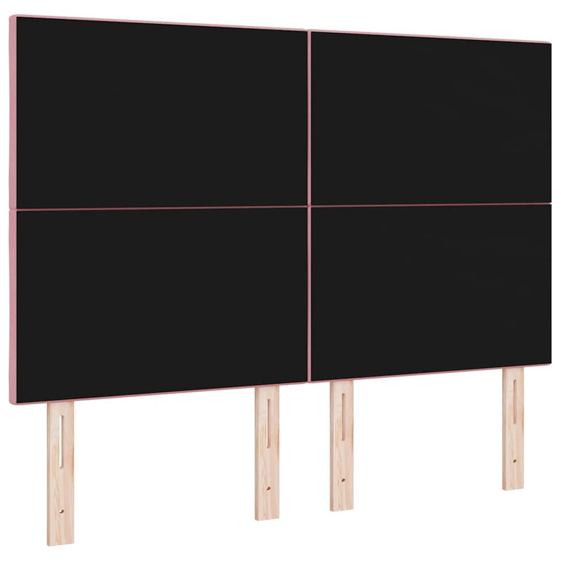 vidaXL Fejtámla Falra szerelhető Geometrikus Rózsaszín 160 cm Bársony