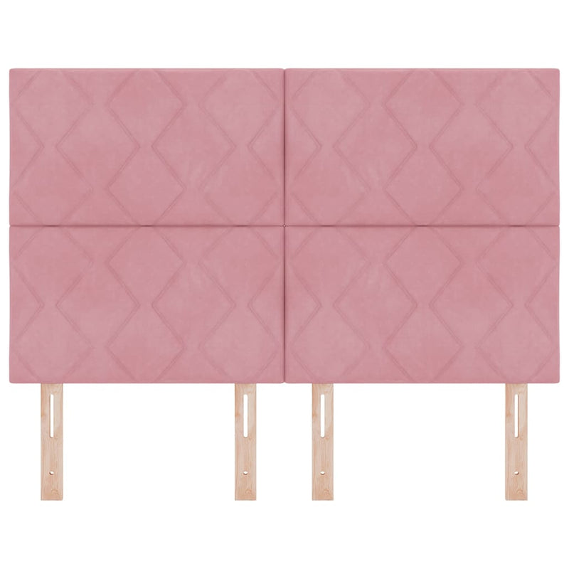 vidaXL Fejtámla Falra szerelhető Geometrikus Rózsaszín 160 cm Bársony