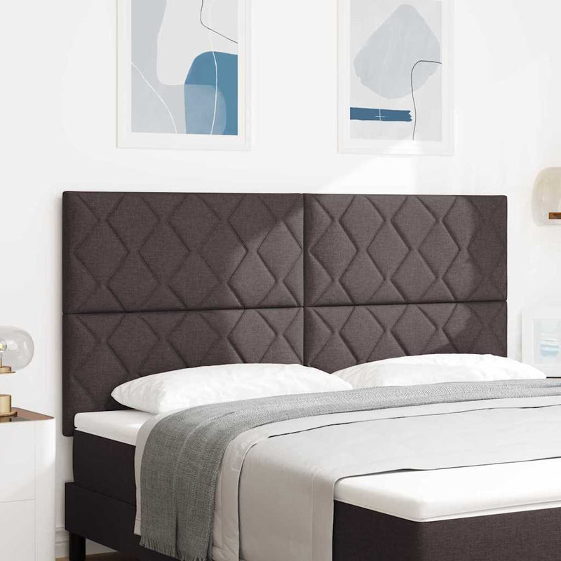 vidaXL Textil Fejtámla Geometrikus sötétbarna 180 cm szövet
