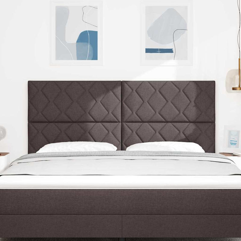 vidaXL Textil Fejtámla Geometrikus sötétbarna 180 cm szövet