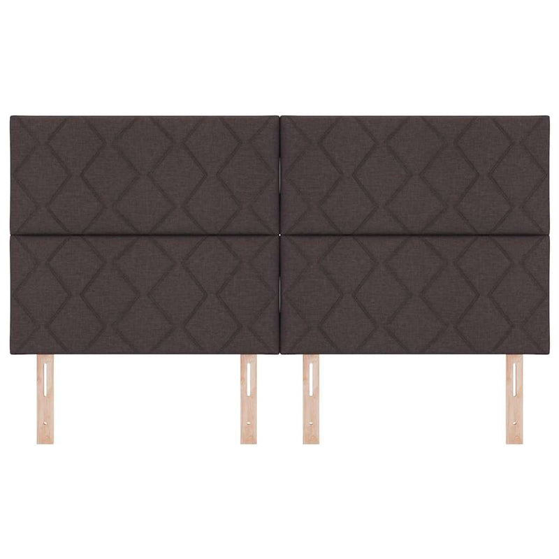 vidaXL Textil Fejtámla Geometrikus sötétbarna 180 cm szövet