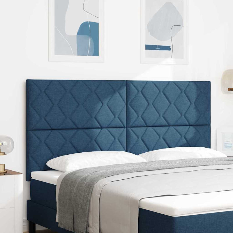 vidaXL Textil Fejtámla Geometrikus fejtámlával Sötétkék 180 cm szövet