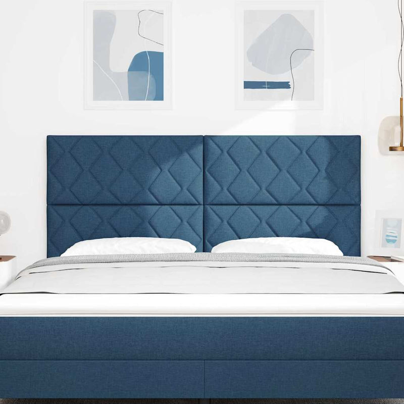vidaXL Textil Fejtámla Geometrikus fejtámlával Sötétkék 180 cm szövet