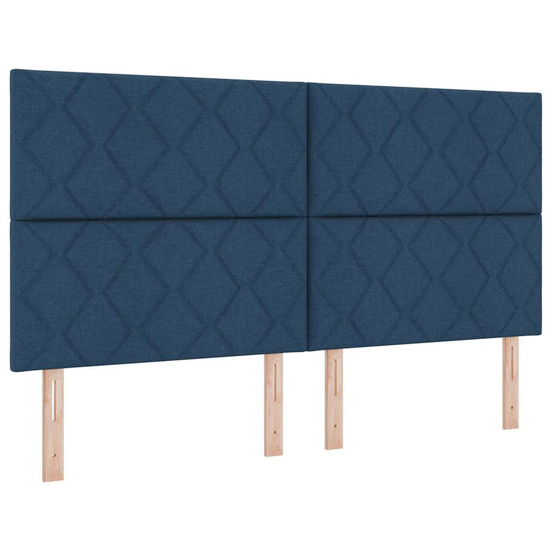 vidaXL Textil Fejtámla Geometrikus fejtámlával Sötétkék 180 cm szövet