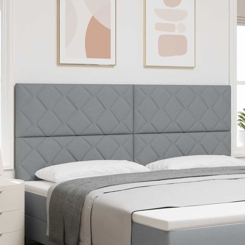 vidaXL Textil Fejtámla Geometrikus Világosszürke 200 cm szövet