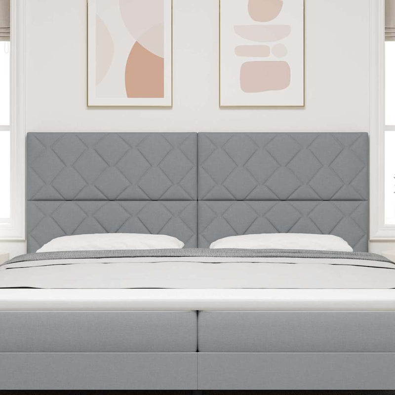 vidaXL Textil Fejtámla Geometrikus Világosszürke 200 cm szövet