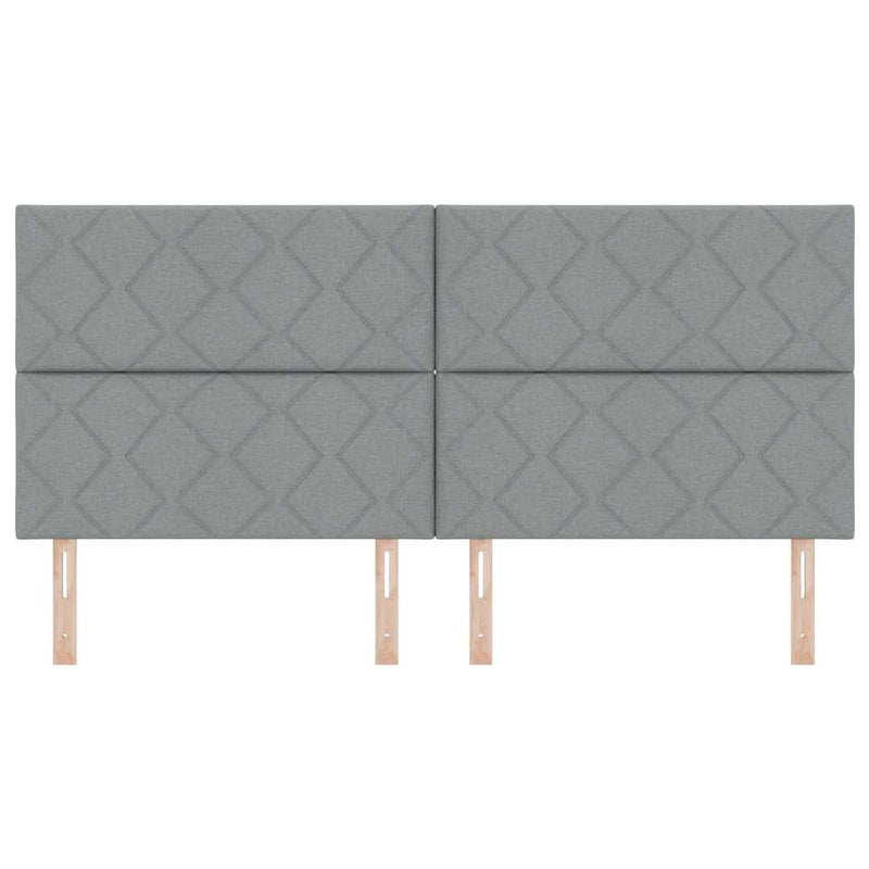 vidaXL Textil Fejtámla Geometrikus Világosszürke 200 cm szövet