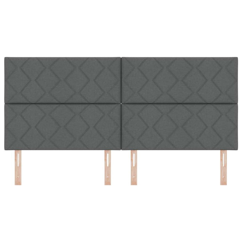vidaXL Textil Fejtámla Geometrikus Sötétszürke 200 cm szövet