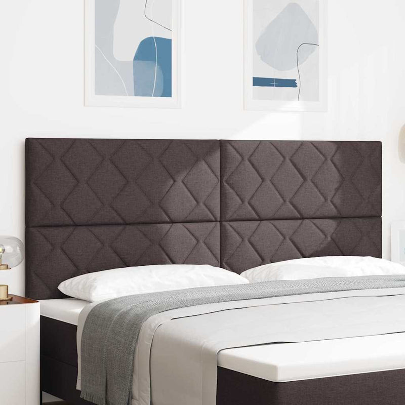 vidaXL Textil Fejtámla Geometrikus sötétbarna 200 cm szövet