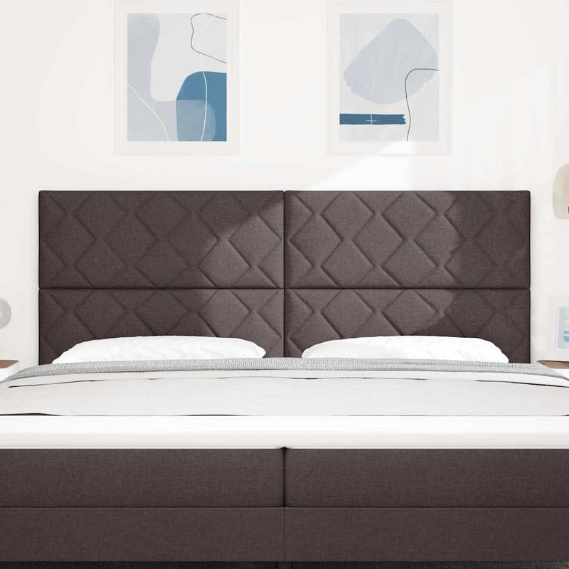vidaXL Textil Fejtámla Geometrikus sötétbarna 200 cm szövet