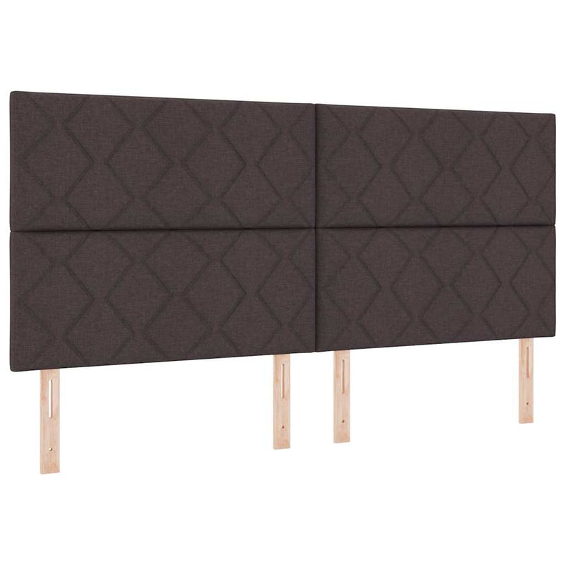 vidaXL Textil Fejtámla Geometrikus sötétbarna 200 cm szövet