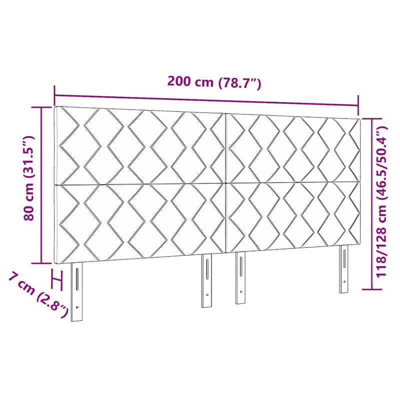 vidaXL Textil Fejtámla Geometrikus fejtámlával Tópszínű 200 cm szövet