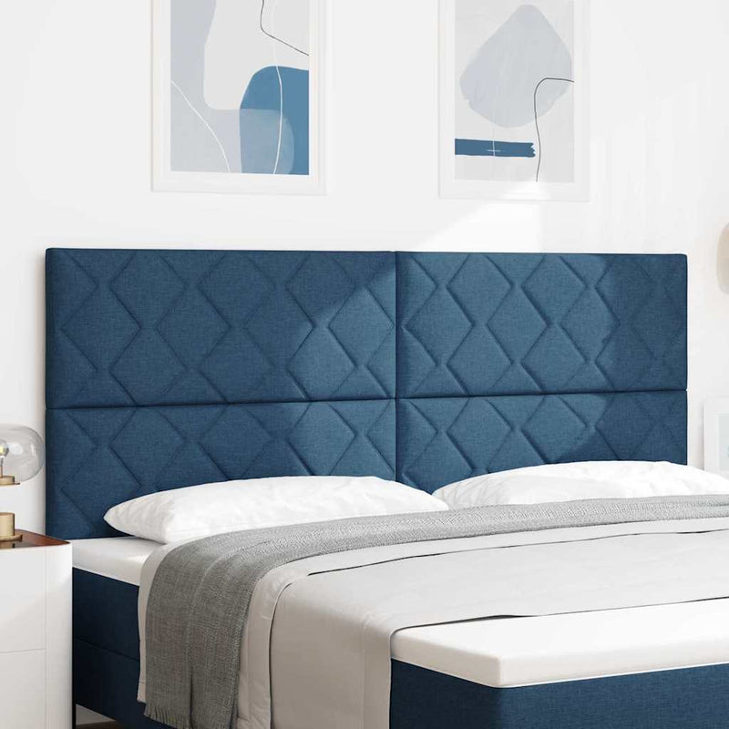 vidaXL Textil Fejtámla Geometrikus fejtámlával Kék 200 cm szövet