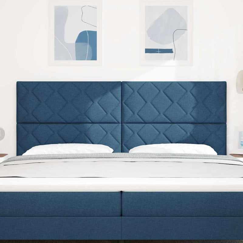 vidaXL Textil Fejtámla Geometrikus fejtámlával Kék 200 cm szövet