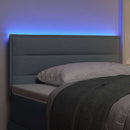 vidaXL LED ágytámla LED szalagokkal Világosszürke 90 cm szövet