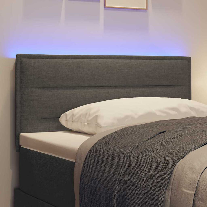 vidaXL LED ágytámla LED -es lámpákkal Sötétszürke 90 cm szövet