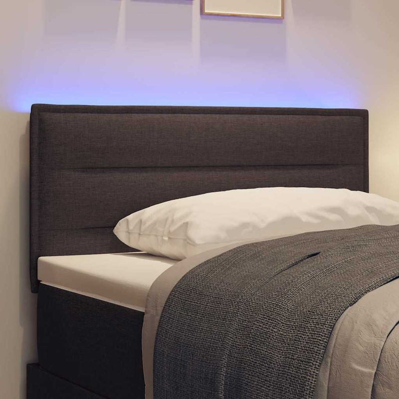 vidaXL LED ágytámla LED -es lámpákkal sötétbarna 90 cm szövet