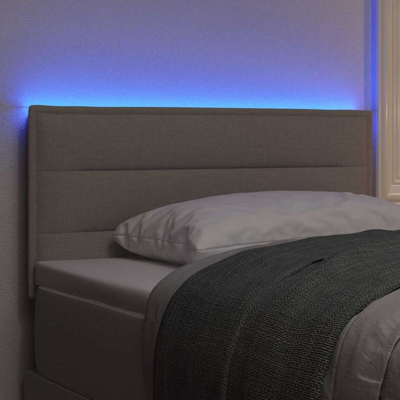 vidaXL LED ágytámla LED -es lámpákkal Tópszínű 90 cm szövet