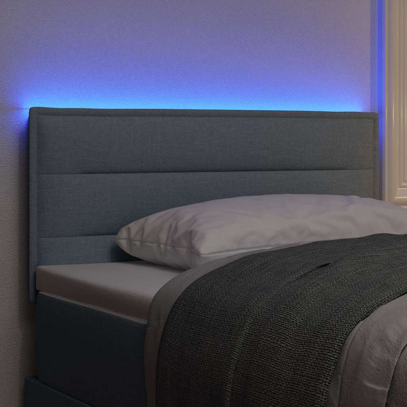 vidaXL LED ágytámla LED -es lámpákkal Világosszürke 100 cm szövet