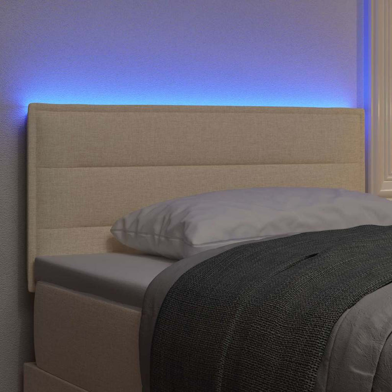 vidaXL LED ágytámla LED -es lámpákkal fejtámlával Krém 100 cm szövet