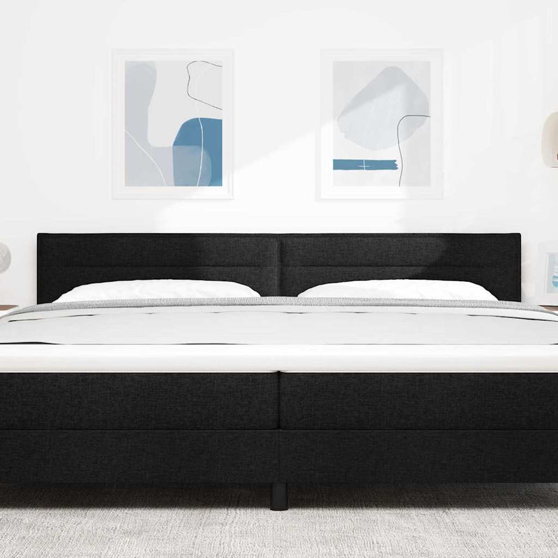 vidaXL LED ágytámla LED -es lámpákkal fejtámlával Fekete 200 cm szövet