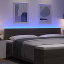 vidaXL LED ágytámla LED szalagokkal Sötét Barna 200 cm szövet